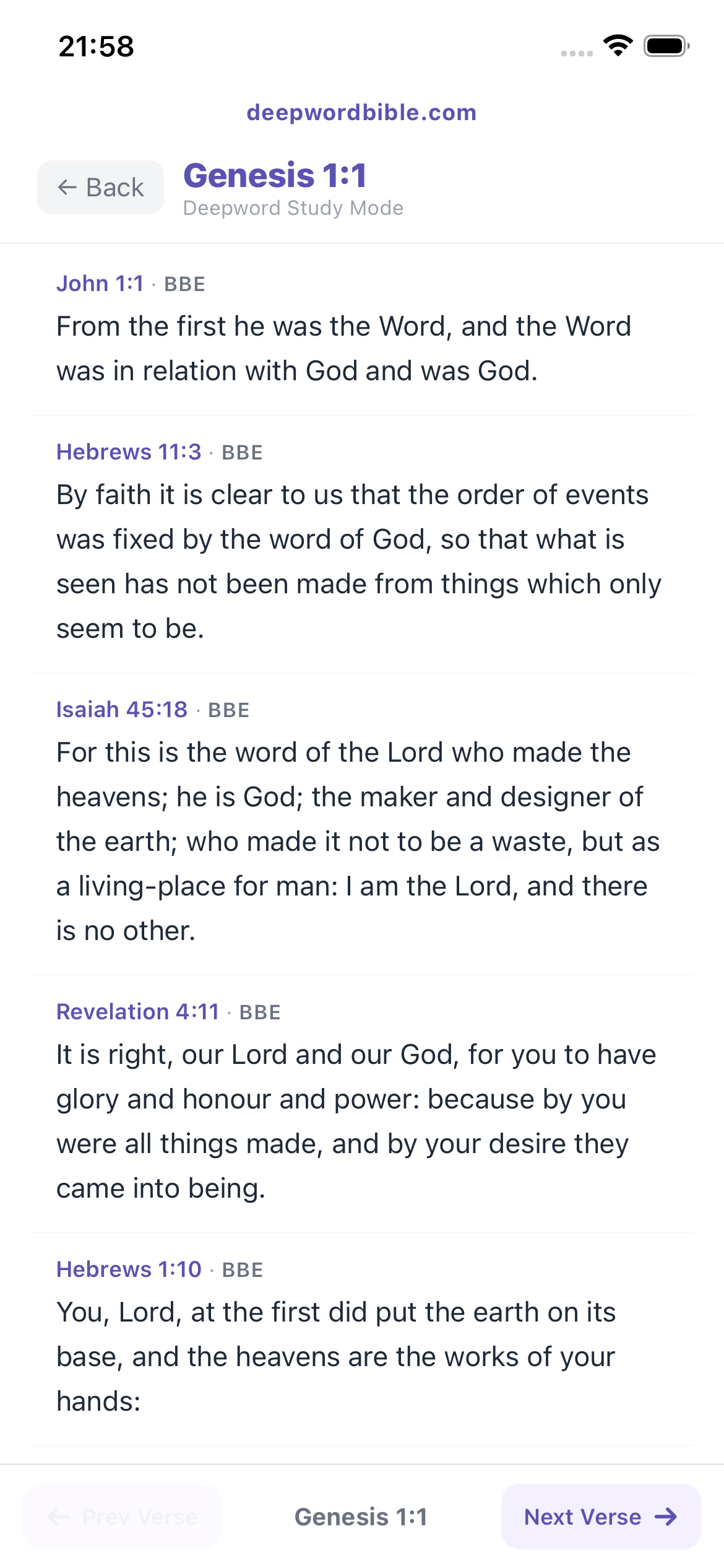 Cross-references for Genesis 1:1 spanning both Testaments