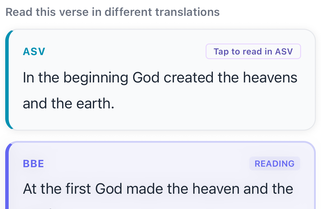 Genesis 1:1 shown across translations